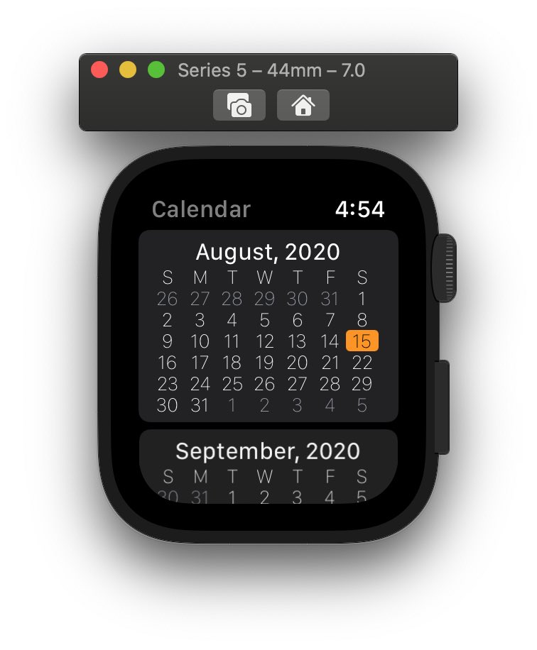 Custom highlight in Quick Calendar Watch app